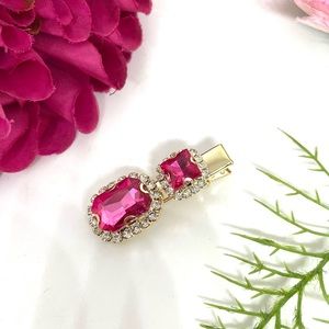 NEW⚜️Pink Crystal Embellished Hair Barrette